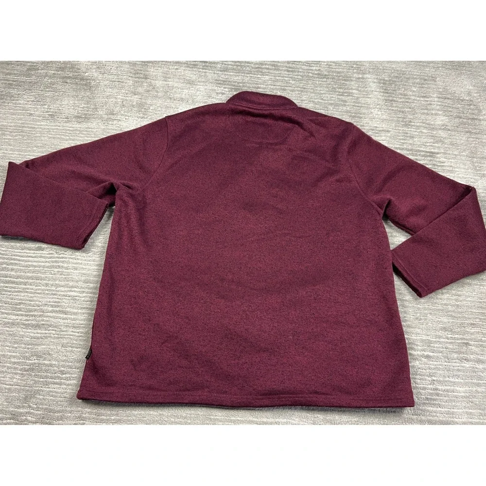 Lee Pullover Mens XXL Burgundy Heather Quarter Zip Sherpa Collar Fleece Sweater